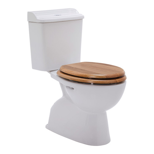 Colonial II Close Coupled Toilet Suite S Trap with Oak Seat 4Star [198643]