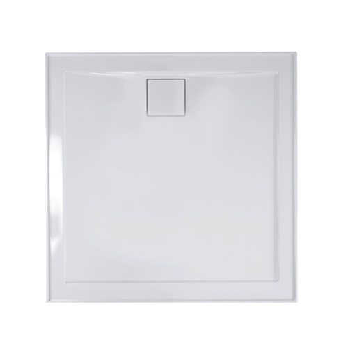 Daintree Base Shower Polymarble White 820mm x 820mm Rear Outlet 4-Sided [133849]